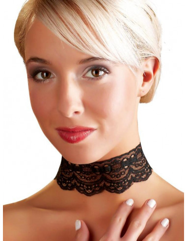 Collarino Ricami Nero Pizzo 